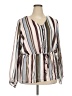 Lane Bryant 100% Polyester Stripes Ivory Long Sleeve Blouse Size 20 - photo 1