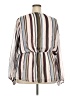 Lane Bryant 100% Polyester Stripes Ivory Long Sleeve Blouse Size 20 - photo 2