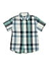 Basic Editions Plaid Teal Short Sleeve Button-Down Shirt Size 8 - photo 1