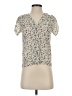 H&M 100% Polyester Ivory Short Sleeve Blouse Size 2 - photo 1