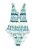 Bar III Print Blue One Piece Swimsuit Size XL - photo 1