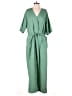 Free People 100% Cotton Solid Green Jumpsuit Size XS - photo 1