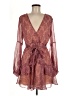 Unbranded 100% Polyester Paisley Burgundy Cocktail Dress Size M (estimated) - photo 1