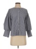 JOA Stripes Gray 3/4 Sleeve Blouse Size XS - photo 1