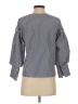 JOA Stripes Gray 3/4 Sleeve Blouse Size XS - photo 2