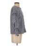 JOA Stripes Gray 3/4 Sleeve Blouse Size XS - photo 4