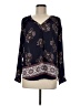 Black Rainn 100% Polyester Blue Long Sleeve Blouse Size M - photo 1