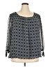 Roz & Ali 100% Polyester Gray 3/4 Sleeve Blouse Size 2X - photo 1