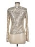 Ann Taylor LOFT Solid Silver Long Sleeve Top Size M - photo 2