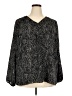 Apt. 9 100% Polyester Graphic Floral Black 3/4 Sleeve T-Shirt Size 2X - photo 1
