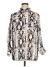 Unbranded Animal Print Silver Long Sleeve Blouse Size XL - photo 1