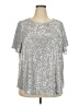 Torrid Metallic Silver Short Sleeve Top Size 2X Plus (2) - photo 1