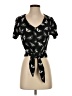 Hot Topic Black Short Sleeve Blouse Size XS - photo 1