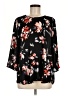 Chaus 100% Polyester Black 3/4 Sleeve Blouse Size M - photo 1