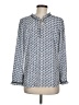 Talbots 100% Polyester Print Blue Long Sleeve Blouse Size M (petite) - photo 2