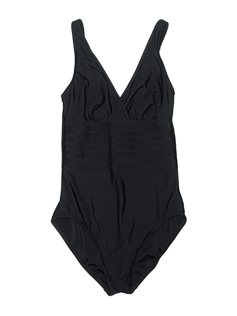 Pre-owned Aqua Green One Piece Swimsuit In Black