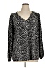 Torrid Animal Print Black Long Sleeve Blouse Size 1X Plus (1) - photo 1