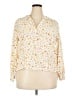 Gap 100% Rayon Floral Ivory 3/4 Sleeve Blouse Size XL - photo 1