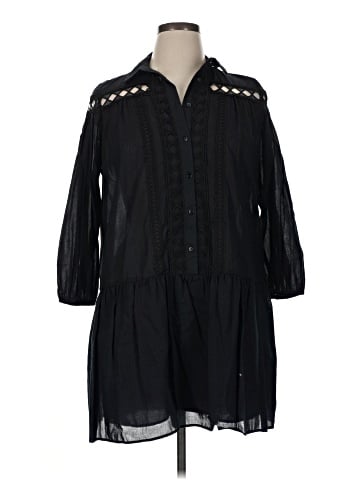 Zara 3/4 Sleeve Button-Down Shirt (view 1)