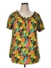 Cato Tropical Green Short Sleeve Blouse Size 16W - photo 1
