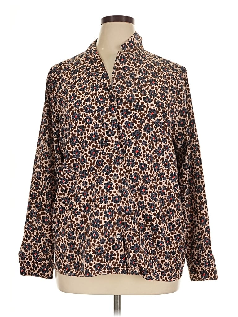 Pre-owned Boden Long Sleeve Blouse In Brown