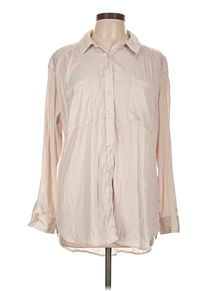 Pre-owned By Anthropologie Long Sleeve Blouse In Tan
