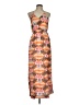 Timing 100% Rayon Print Orange Casual Dress Size M - photo 1
