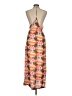Timing 100% Rayon Print Orange Casual Dress Size M - photo 2
