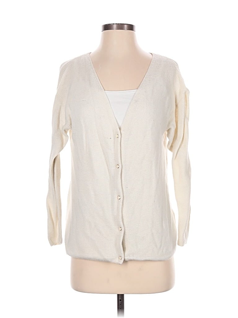 Pre-owned Wilfred Wool Cardigan Sweater In Ivory