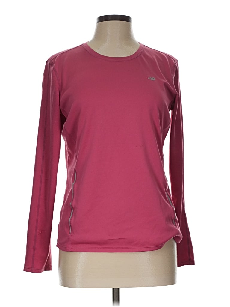 Pre-owned New Balance Long Sleeve T-shirt In Burgundy