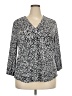 Vince Camuto Animal Print Silver 3/4 Sleeve Blouse Size XXL - photo 1
