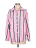 Unbranded 100% Polyester Stripes Pink Long Sleeve Blouse Size S - photo 1