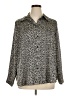 H&M 100% Polyester Animal Print Black Long Sleeve Blouse Size XL - photo 1