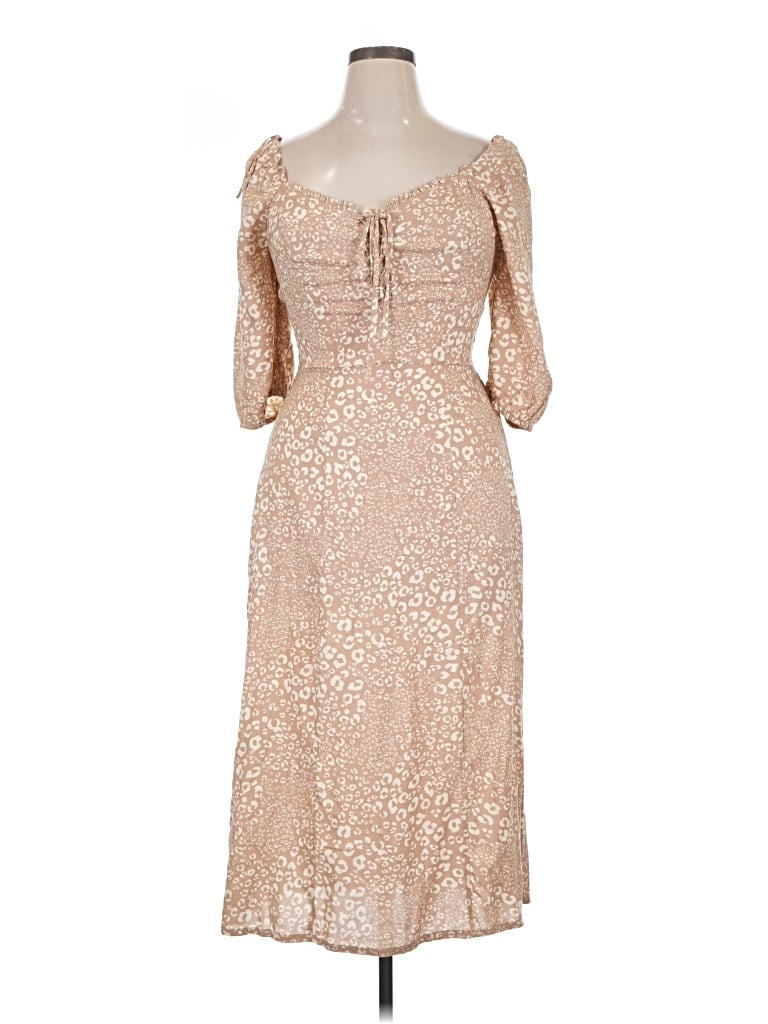 Pre-owned Sincerely Jules Cocktail Dress In Tan