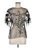 Zara Silver Short Sleeve Blouse Size M - photo 1