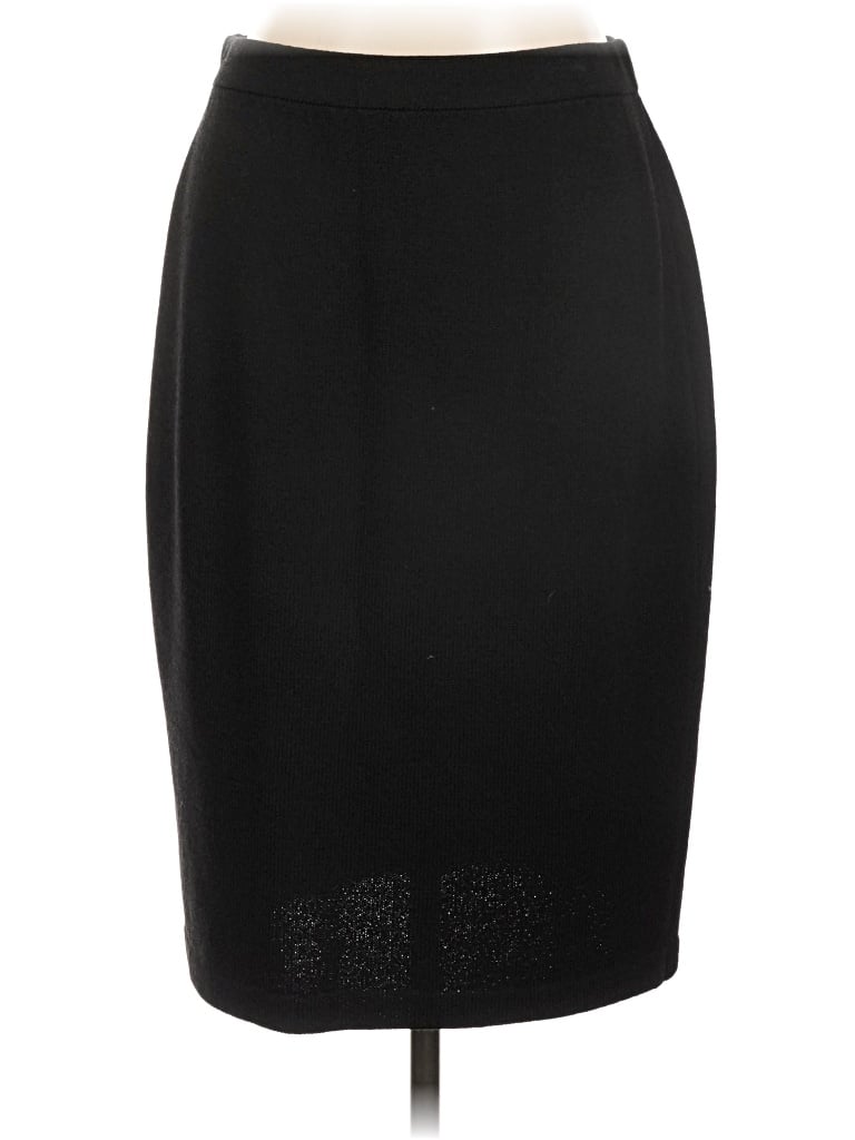 Pre-owned St. John Caviar Wool Skirt In Black