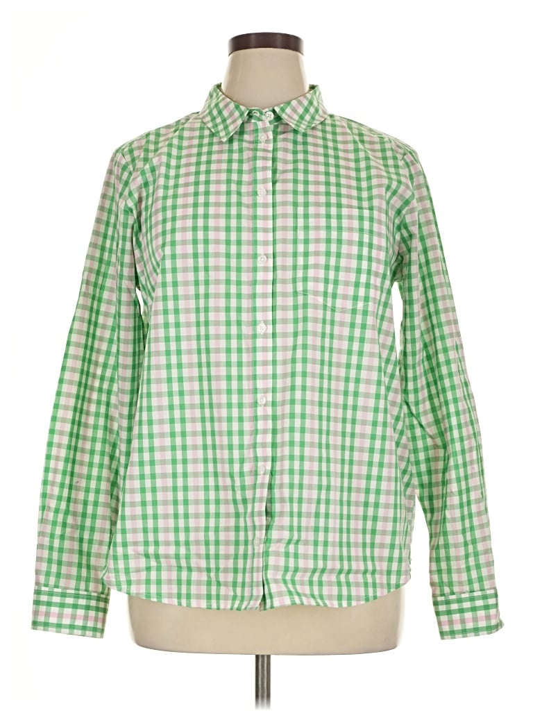Pre-owned On 34th Long Sleeve Button Down Shirt In Green