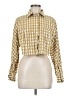 Zara Checkered-gingham Yellow Long Sleeve Button-Down Shirt Size M - photo 1
