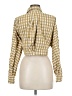 Zara Checkered-gingham Yellow Long Sleeve Button-Down Shirt Size M - photo 2
