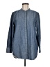 Lands' End 100% Cotton Blue Long Sleeve Button-Down Shirt Size M (petite) - photo 1
