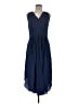T Tahari 100% Polyester Solid Blue Cocktail Dress Size M - photo 1