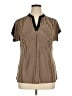 Adele & May Stripes Brown Short Sleeve Blouse Size XL - photo 1