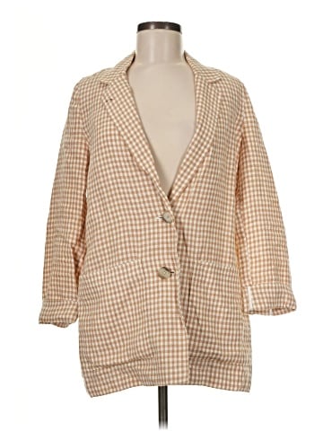Madewell Linen Dorset Blazer in Gingham Check (view 1)