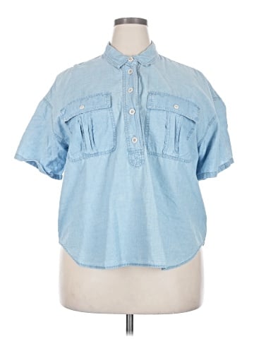 Madewell Indigo Safari Popover Shirt (view 1)