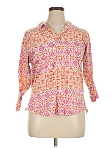 Caribbean Joe 3/4 Sleeve Button-Down Shirt (view 1)