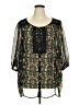 Denim 24/7 Black 3/4 Sleeve Blouse Size 26w - photo 1