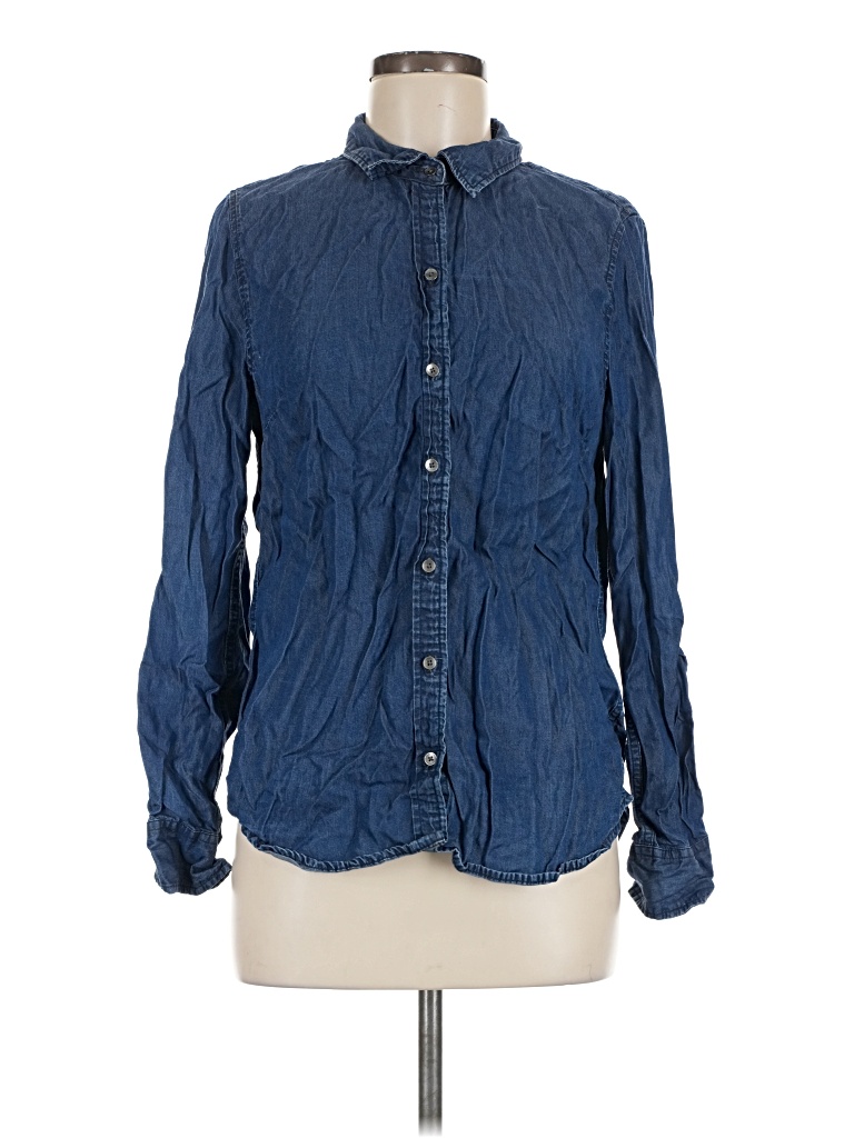 Pre-owned Gap Outlet Long Sleeve Button Down Shirt In Blue