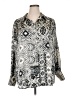 Haver 100% Polyester Paisley Silver Long Sleeve Blouse Size XL - photo 1