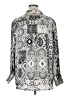 Haver 100% Polyester Paisley Silver Long Sleeve Blouse Size XL - photo 2