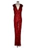 Primavera Couture 100% Nylon Red Jumpsuit Size 16 - photo 1
